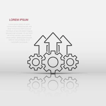 Operation project icon in flat style. Gear process vector illustration on w.. Stock Illustration