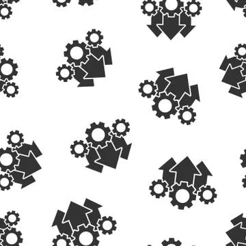 Operation project icon seamless pattern background. Gear process vector illus Stockillustratie