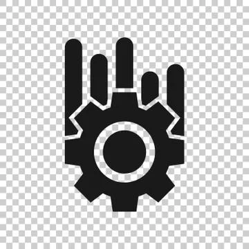 Operation project icon in transparent style. Gear process vector illustration Ilustração Stock