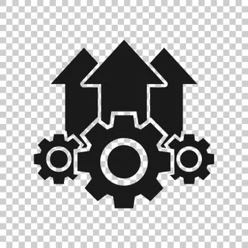 Operation project icon in transparent style. Gear process vector illustration Illustrazione stock
