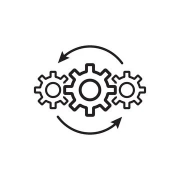 Operation project icon vector gear process sign technology produce business c Stock Illustration