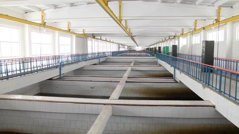 Operation of the pumping filter station for water purification Stock Footage 103540952