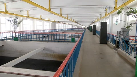 Operation of the pumping filter station for water purification Stock Footage 103546899