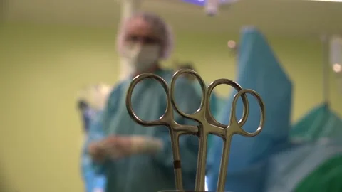 Operation Room and surgeons getting ready Stock Footage 239609258