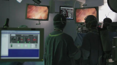 Operation room monitors 2 Stock Footage 30217255