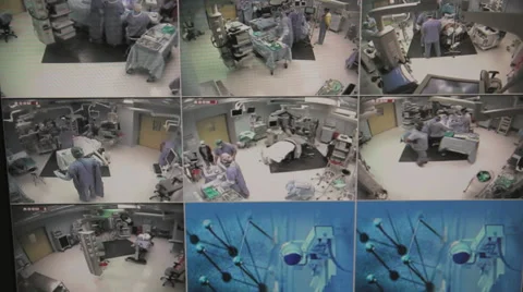 Operation rooms from security monitors Stock Footage 30218788