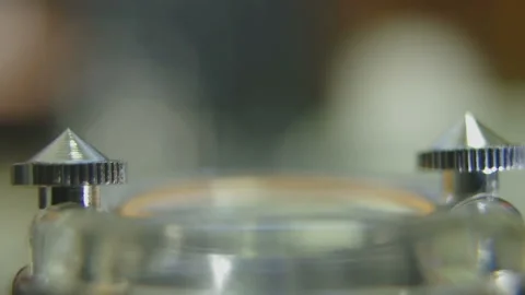 Operation of a shocker, side view (macro) Video stock 85720245