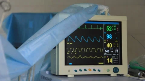 Operation: Surgery - Cardiomonitor Stock Footage 39961368
