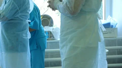 Operation. Surgical table. implantation Stock Footage