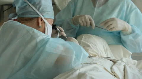Operation. Surgical table. implantation Stock Footage