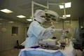 Operation. Surgical table. implantation Foto