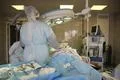 Operation. Surgical table. implantation Foto