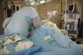 Operation. Surgical table. implantation Photo