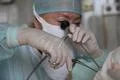 Operation. Surgical table. implantation Foto
