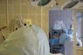 Operation. Surgical table. implantation Foto