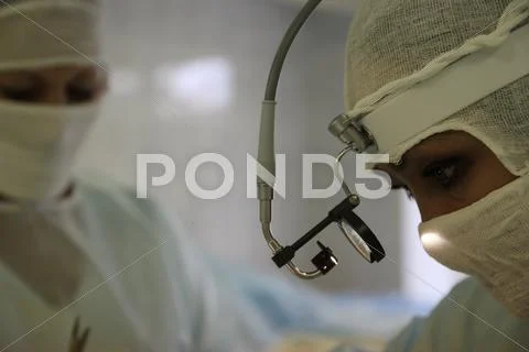 Operation. Surgical table. implantation Stock Photos