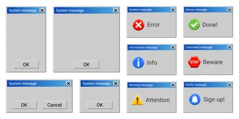 Operation system blank placeholder windows with buttons イラスト素材