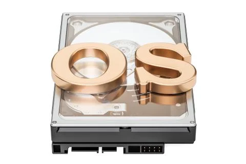 Operation system Hard Disk Drive (HDD) icon concept, 3D rendering イラスト素材