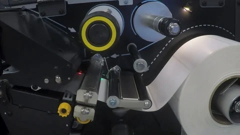 Operation of a thermal printer. Stock Footage 93086356