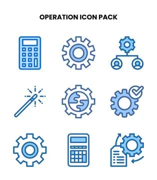 Operation Two Colour Graphics Icons Pack Ilustração Stock