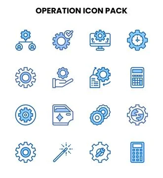 Operation Two Colour UI Icons Pack Stock Illustration