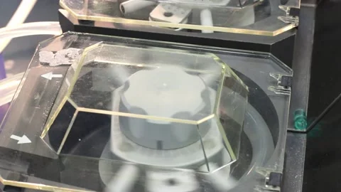 The operation of the ventilator piston, against the background of a doctor Stock Footage 144541275