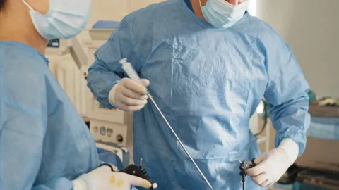 The operation was conducted Professor and assistant. Endoscopic transnasal Stock Footage 173152999