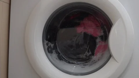 The operation of the washing machine. Stock Footage 98277231