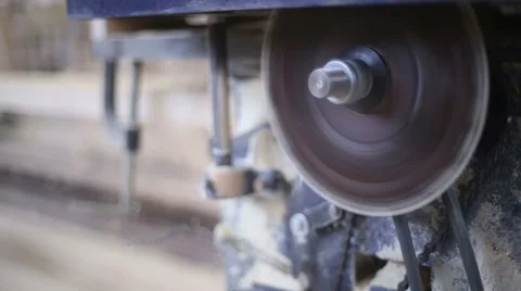 Operation of woodworking circular sawing machine Stock Footage 59559703