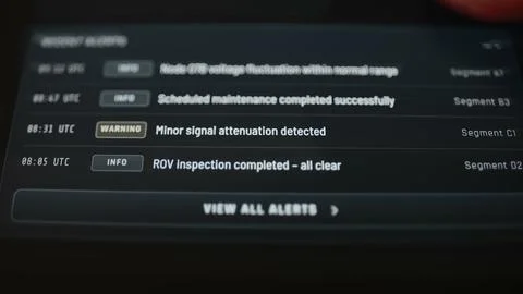 Operational alert log lists normal voltage Stock Photos