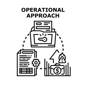 Operational approach process finding business solution plan Stock Illustration