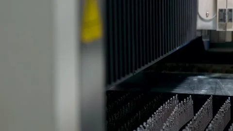 Operational Automated CNC Machine Cutting Metal In A Metalworking Facility Stockbeeldmateriaal 328496090