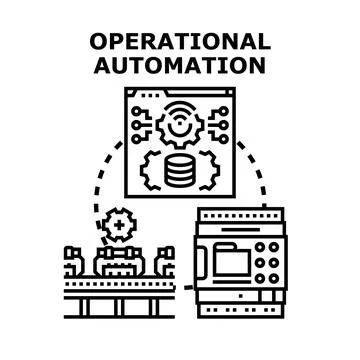 Operational automation concept optimizing industrial processes and systems 스톡 일러스트