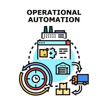 Operational automation system developing business process management イラスト素材