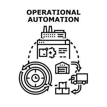 Operational automation system developing business process management Illustrazione stock