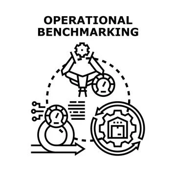 Operational benchmarking process improving business performance Stock Illustration