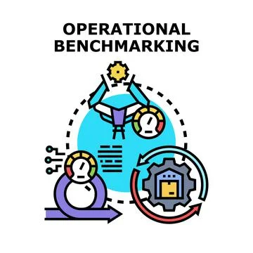 Operational benchmarking process improving business performance Stock Illustration