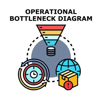 Operational bottleneck process optimization diagram analyzing workflow effi.. イラスト素材