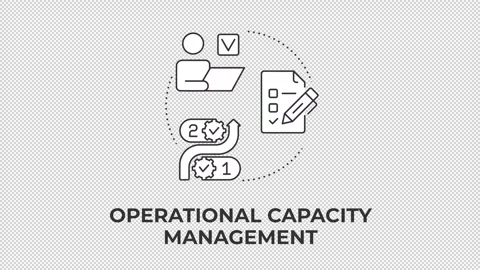 Operational capacity management animated line concept icon Stock Footage 345258434