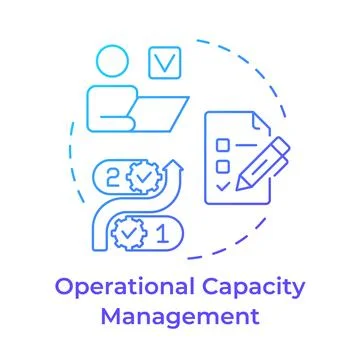 Operational capacity management blue gradient concept icon Stock Illustration