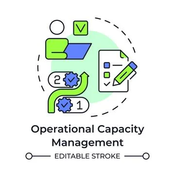 Operational capacity management multi color concept icon Stock Illustration