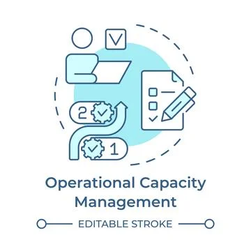 Operational capacity management soft blue concept icon Stock Illustration