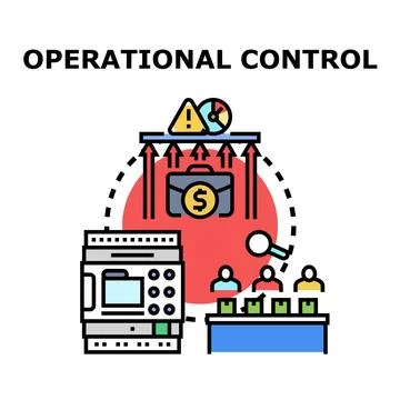 Operational control system managing business processes strategy Stock Illustration