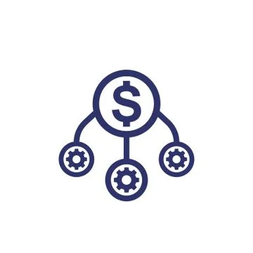 Operational costs optimization icon on white, vector イラスト素材