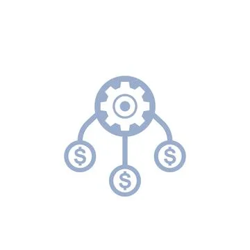 Operational costs optimization icon on white 库存插图