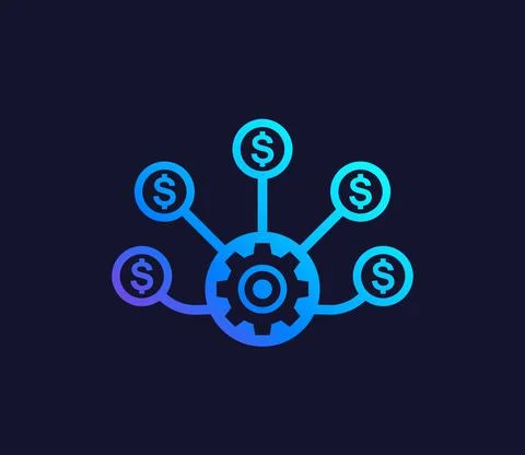 Operational costs optimization vector icon Illustrazione stock