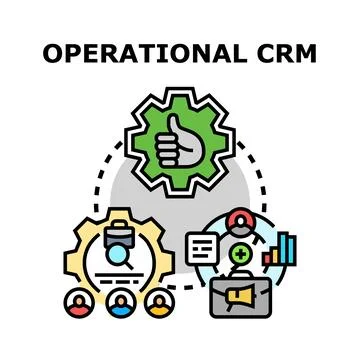 Operational crm concept managing customer relationships effectively Stock Illustration