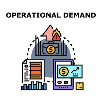 Operational demand concept with financial data and alert Stock Illustration
