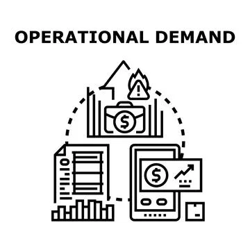 Operational demand concept with financial data and alert Stock Illustration