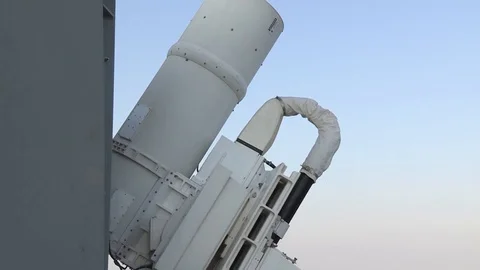 Operational demonstration of the Laser Weapon System - 2014 Stock Footage 107538051